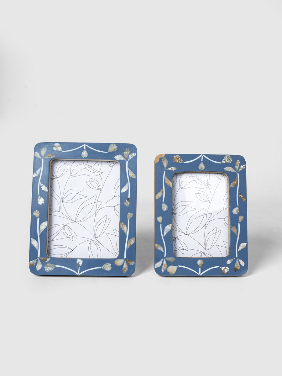 61503 | Wooden-Resin Inlay Photo Frame (Set of 2) – Manglam Arts